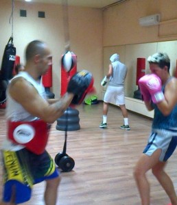 Roberta in sessione di allenamento con Fabrizio.