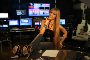 Georgia nello studio della trasmissione da lei condotta. Foto di Michele Simolo